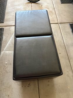 24x48 black leather storage ottoman bench/coffee table