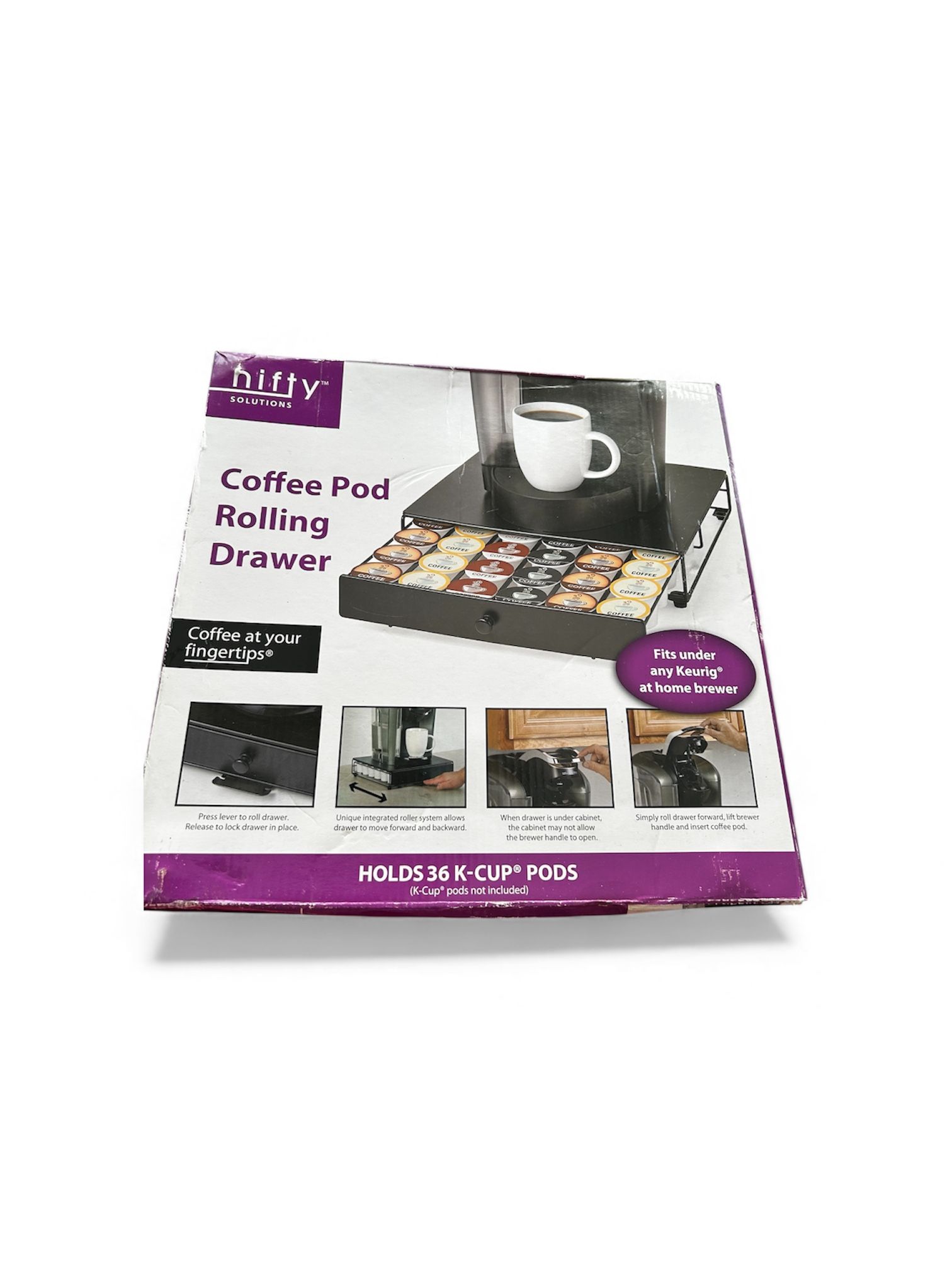 Nifty Coffee Pod Rolling Drawer – 36 K-Cup Capacity ☕️