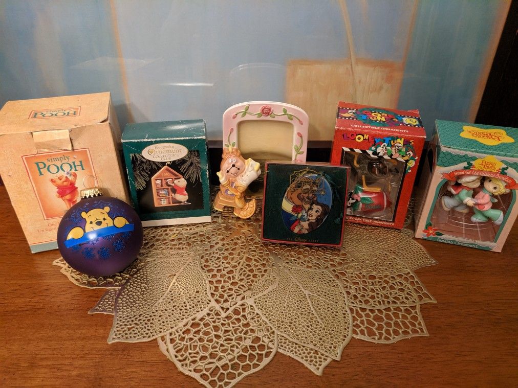 Collectible ornaments-Looney Tunes, Disney, Precious Moments