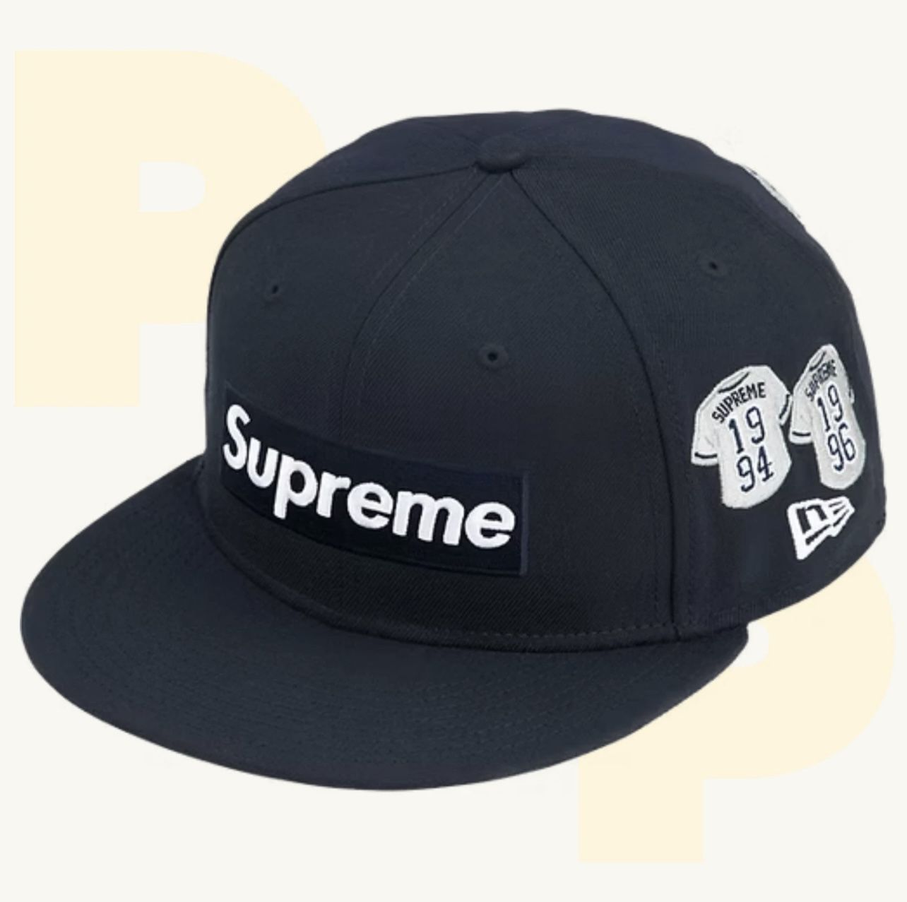 Supreme Jerseys Box Logo New Era Fitted Hat (7 1/2)