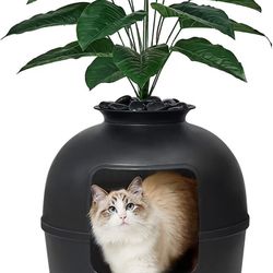 Odor controlled cat littler box planter