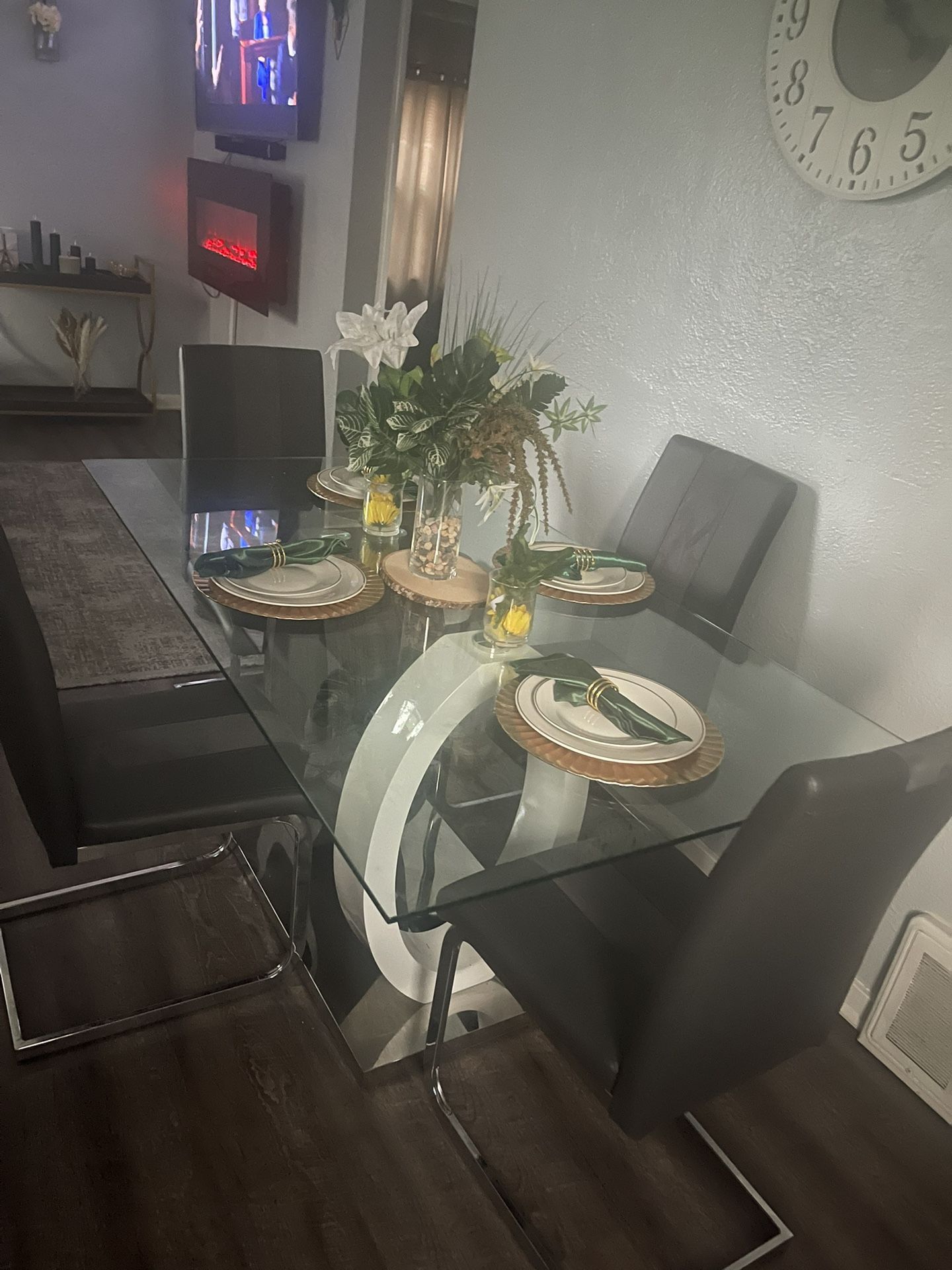 5 piece glass Dining Set