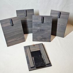 Set of 5 Rustic Wooden