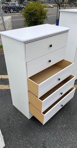 5 drawer white