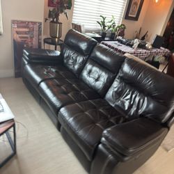 Leather Recliner Sofa