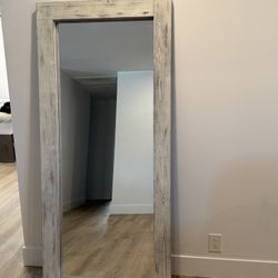 Distressed Full Length White Mirror