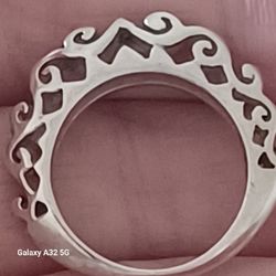 Vtg.Rare STERLING SILVER ORNATE RING- SZ6