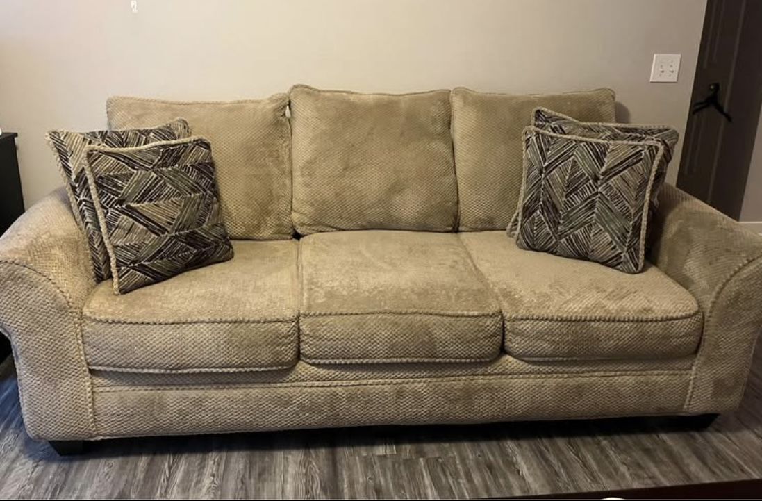 Plush couch and love set