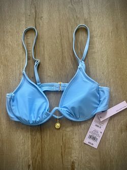 Blue bikini top