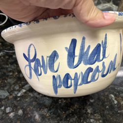 Handmade Heart Shape Love That Popcorn Bowl