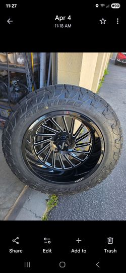 2024, 2025,2026 Toyota Tacoma 4X4,  4, 37X22X12.5 R22 LT  Black Milled Wheel ARKON OFF-ROAD Caesar (Proper Directional Rims) BRAND NEW