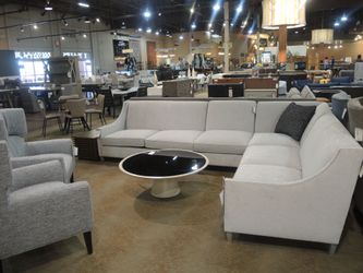 Fabric Sectional — (Silver-Gray)