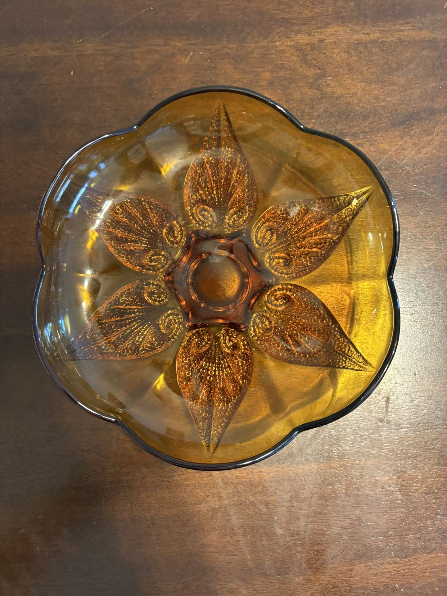 Vintage Amber Indiana Beaded Glass