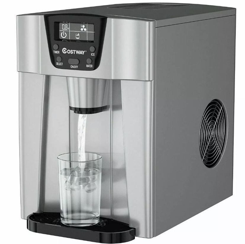 2-In-1 Ice Maker Water Dispenser 36lbs/24H LCD