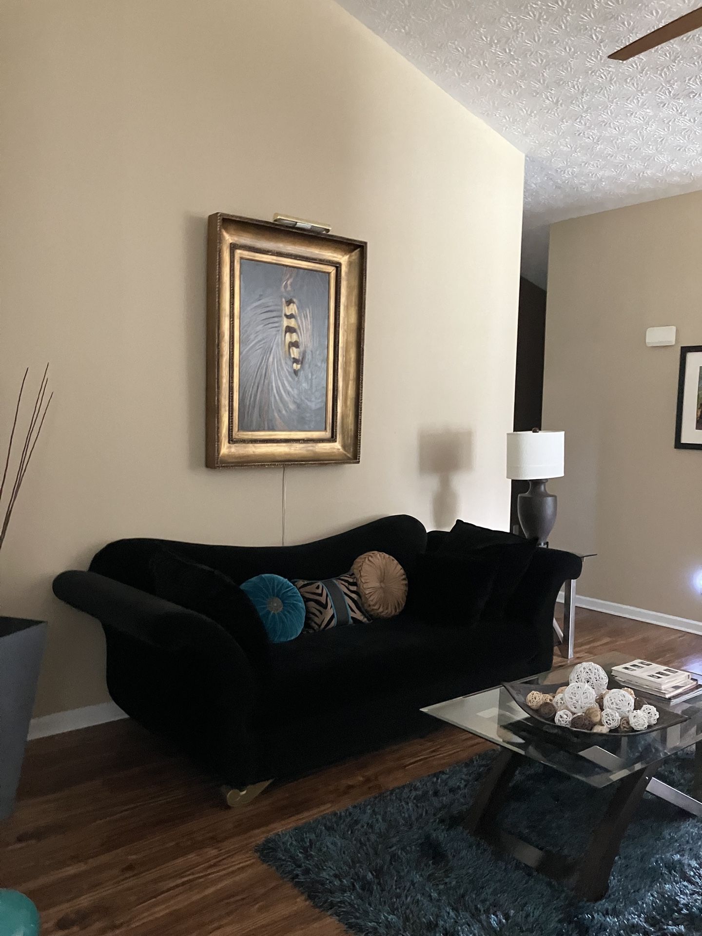 Black Velvet Sofa