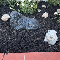 Bulldog stone Figures