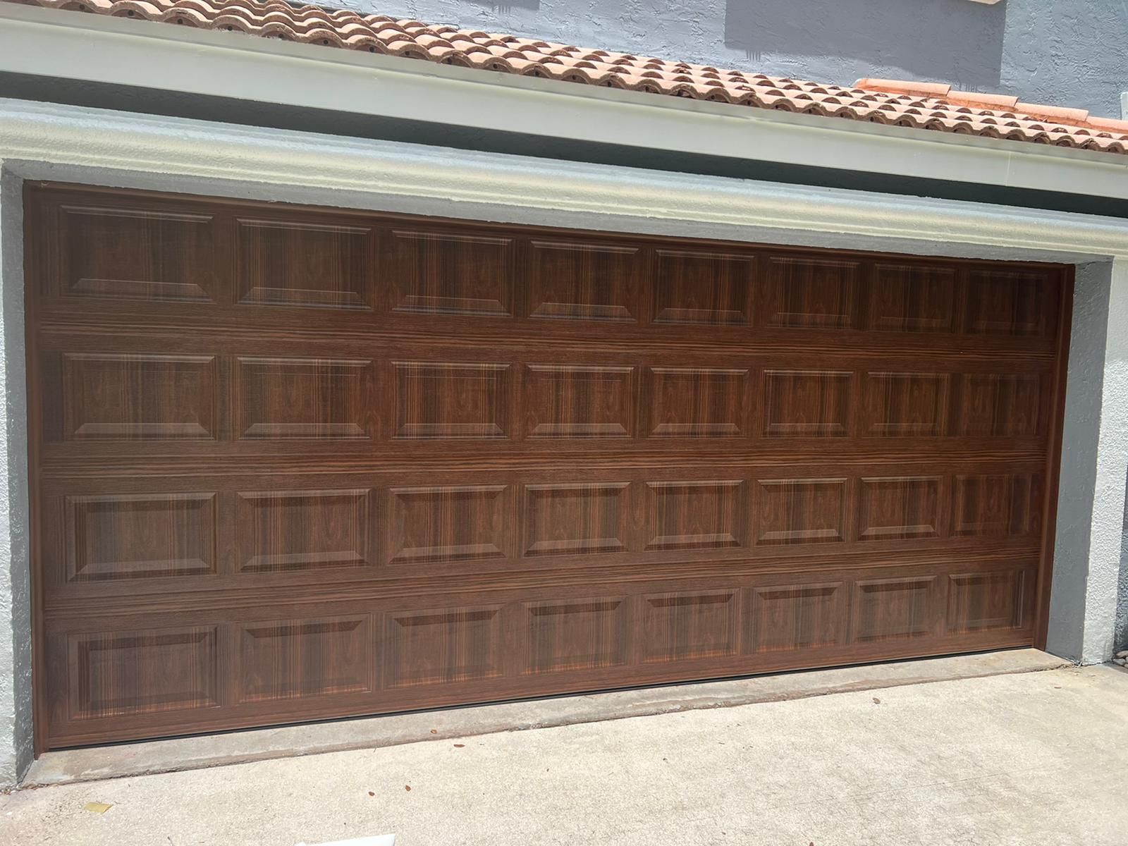 New Wood Finish Steel 2 Car Garage Door + FREE Install