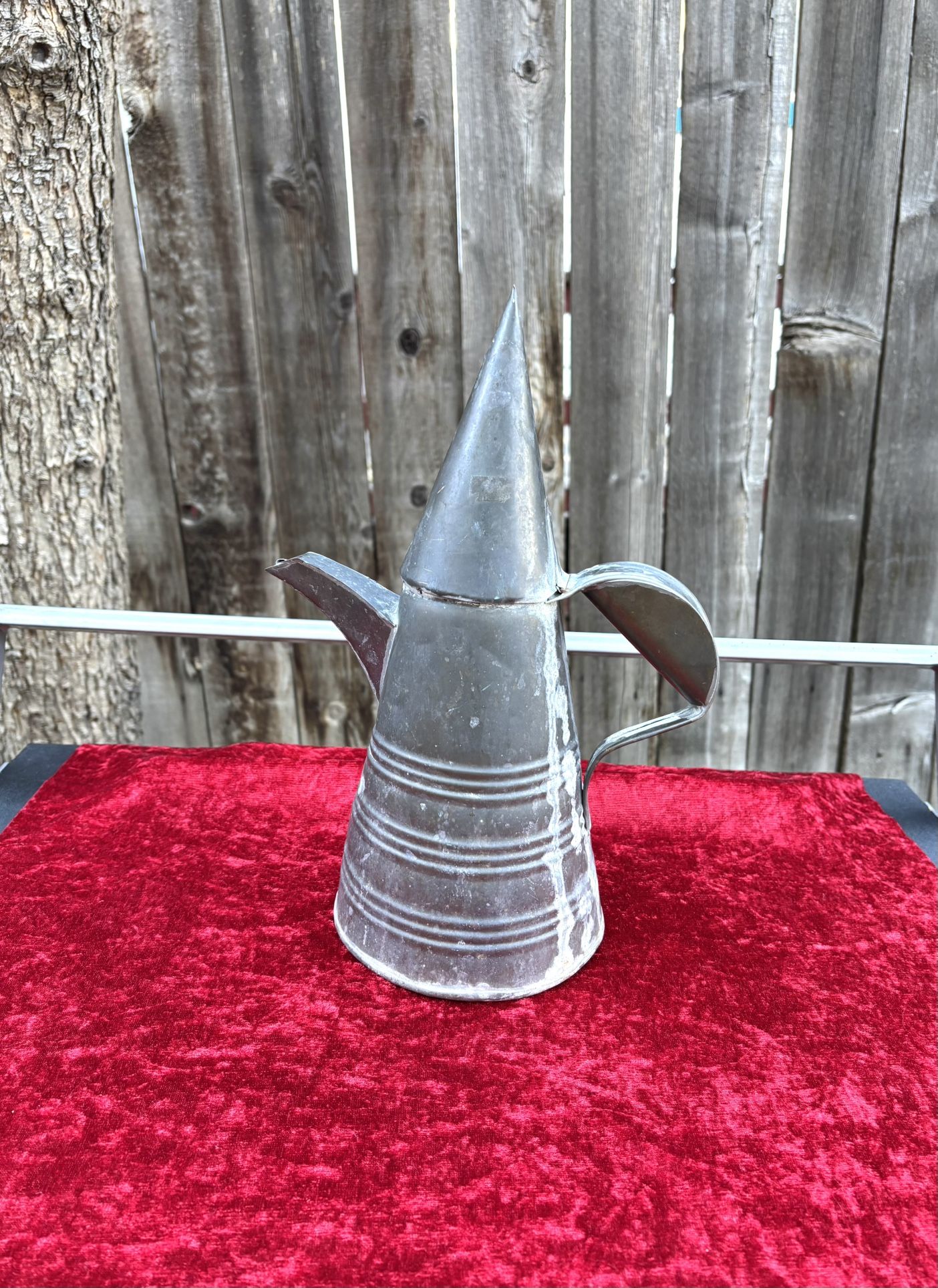 Vintage Metal Coffee Pot / Pitcher / Dallah-Style Teapot, Rustic Farm Decor