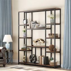Large 12 Shelf Bookshelf Etagere Industrial