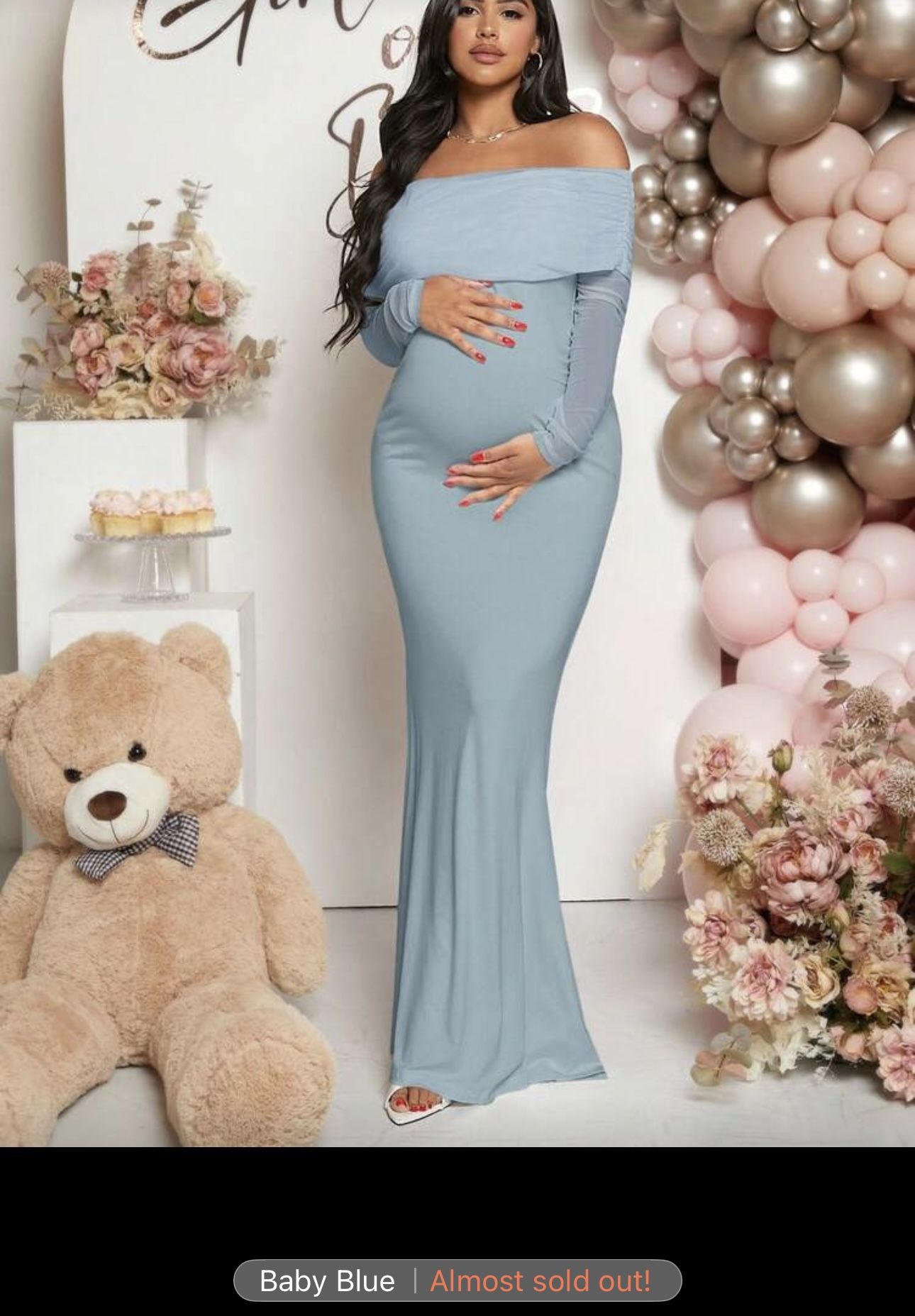Baby Blue Maternity Dress