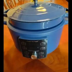 NutriChef
6 Quart Electric Dutch Oven | 1500W 5-in-1 Enamel Coated Cast Iron Pot with Stainless Steel Lid | Precise Temperature Control | Includes 2 S
