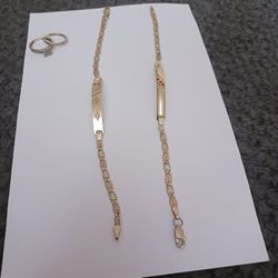 10k Gold Bridal Set $350/ 14k Bracelets $160