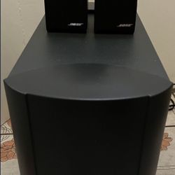 3 Bose Cube Redline Satellite Speakers Lifestyle Black & Bose ps3-2-1 Powered Speaker System