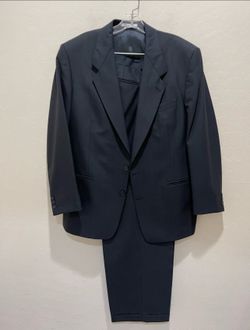 Yves Saint Laurent 2piece Suit Pinstripes Navy Wool Jacket 44R Pants 34" x 30