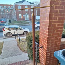 VTG  Brass & Wood Heavy Duty Store Coat Hanger