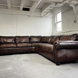 Bernhardt Top Grain Leather 2pc Sectional Couch (Free Delivery 🚚)