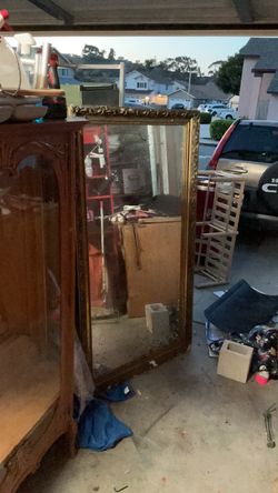 Large Gold Ornate Framed Wall Mirror 65 by 36 needs some work