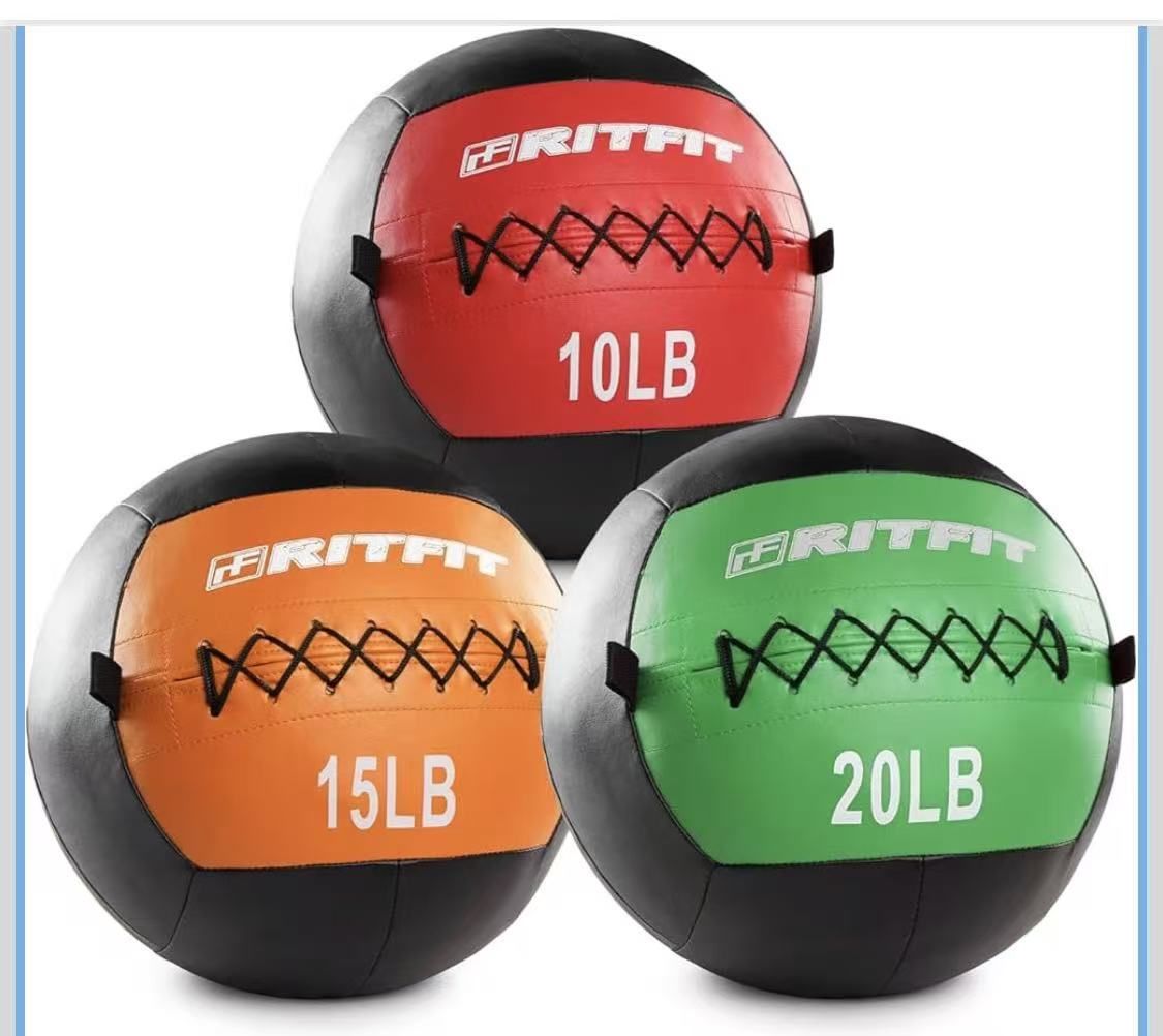 😀 3Pcs(10lbs&15lbs&20lbs) RitFit Medicine Ball , weight Ball, Soft Medicine Ball , Wall Medicine Ball , Soft Wall Ball, Wall Ball set, Medicine Balls