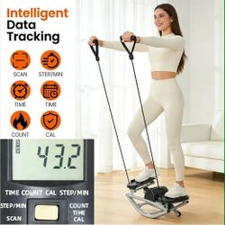 Rock Stepper Side-to-Side Exercise Machine with Resistance Bands – Full Body Workout