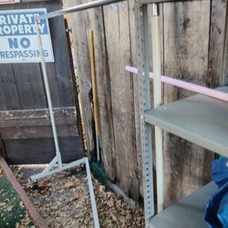 Clothing rack on wheels. Extra sturdy. Large wheels