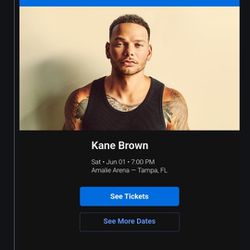 Kane Brown Concert Tickets June 1st 