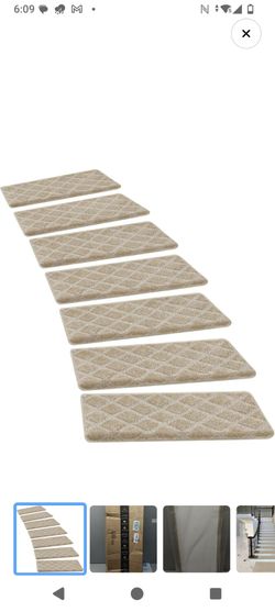 Beige Carpet Stair Treads Set