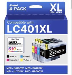 LC401XL Ink Cartridges for Brother Printer,
