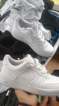 All white Nike air Force ones