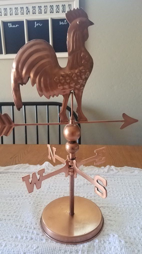 Vintage Smith & Hawken Copper Table Top Rooster Weathervane