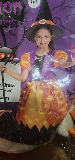 Girls Halloween Witch Costume with Hat