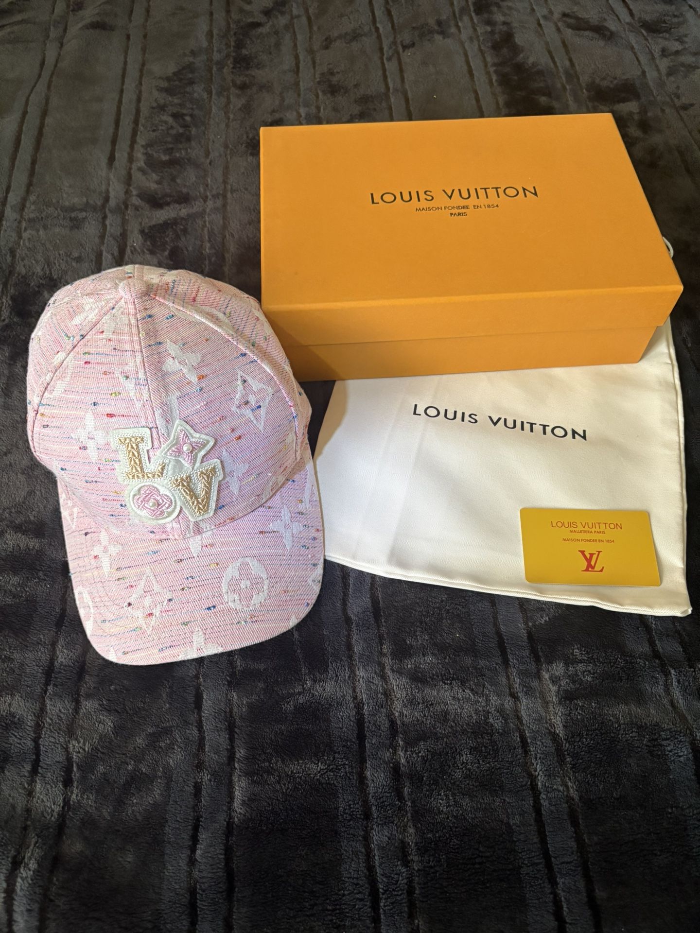 Louis Vuitton LV Initials Monogram Adjustable Pink Pearled Cap