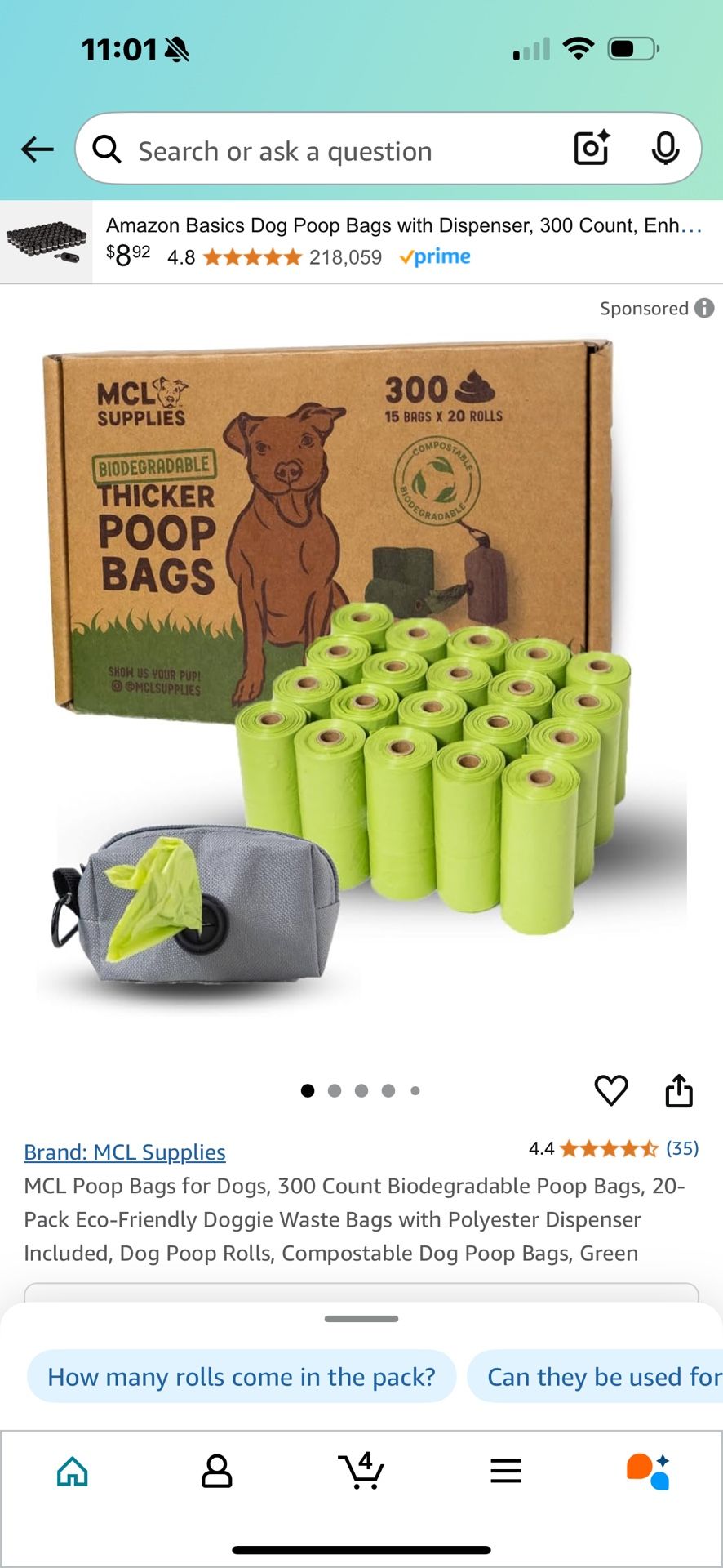 Doggie And Baby Poop Waste Bags With Nylon Bag Dispenser
