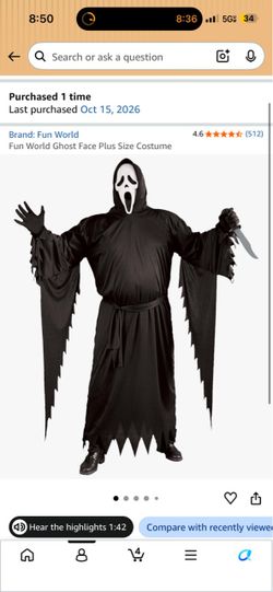 Ghost face costume
