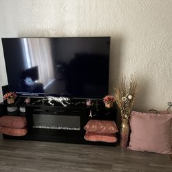 70 Inch Tv and Fire Place Stand 
