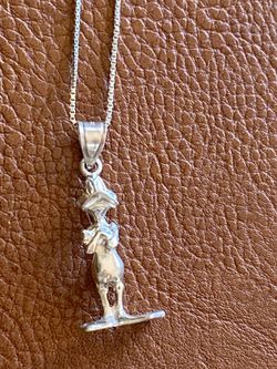 🌺🌸🌺DIJE DE DAFFY DUCK DE PLATA 925 Y CADENA DE PLATA 825 MUY AUTÉNTICO
