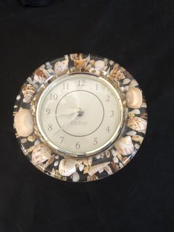 She’ll Beach Theme Wall Clock Firstime Lucite 8 Inches 