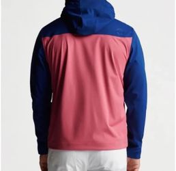 Peter Millar Crown Sport Hyperlight Blue Pink Zip Hooded Jacket