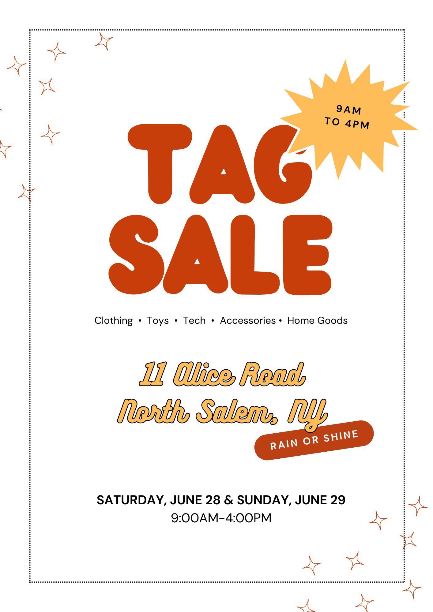 Tag sale
