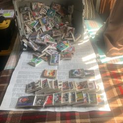 Baseball baseball cards with some basketball cards