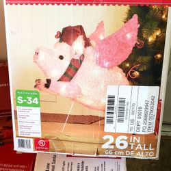 Light Up Christmas Angel Pig